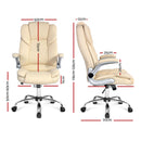 Artiss Executive Office Chair Leather Tilt Beige-7