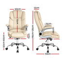 Artiss Executive Office Chair Leather Tilt Beige-2