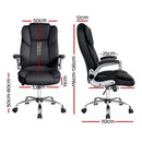 Artiss Executive Office Chair Leather Tilt Black-2
