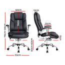 Artiss Executive Office Chair Leather Tilt Black-2