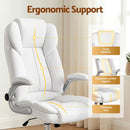 Artiss Executive Office Chair Leather Tilt White-6