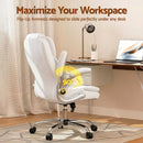 Artiss Executive Office Chair Leather Tilt White-7