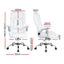Artiss Executive Office Chair Leather Tilt White-2