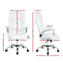 Artiss Executive Office Chair Leather Tilt White-7