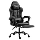 Artiss Gaming Office Chair Executive Computer Leather Chairs Footrest Grey-1