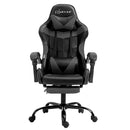Artiss Gaming Office Chair Executive Computer Leather Chairs Footrest Grey-3