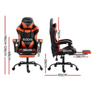 Artiss Gaming Office Chair Executive Computer Leather Chairs Footrest Orange-2