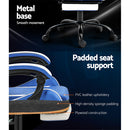 Artiss Gaming Office Chair Executive Computer Leather Chairs Footrest Blue White-6