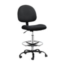 Artiss Office Chair Drafting Stool Fabric Chairs Black-1