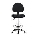 Artiss Office Chair Drafting Stool Fabric Chairs Black-3