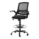 Artiss Office Chair Drafting Stool Mesh Chairs Black-1