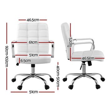 Artiss Office Chair Seat PU Work Computer Desk Chairs - 0