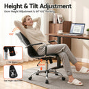 Artiss Office Chair Conference Chairs PU Leather Mid Back Black-4