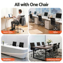 Artiss Office Chair Conference Chairs PU Leather Mid Back Black-8