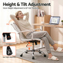 Artiss Office Chair Conference Chairs PU Leather Mid Back White-4