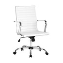 Artiss Office Chair Conference Chairs PU Leather Mid Back White-1