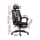 Artiss Mesh Office Chair Recliner Black-2