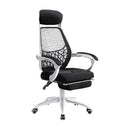 Artiss Mesh Office Chair Recliner Black White-1