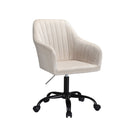 Artiss Office Chair Velvet Seat Cream-1