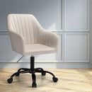 Artiss Office Chair Velvet Seat Cream-7