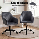 Artiss Office Chair Velvet Seat Dark Grey-4