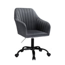 Artiss Office Chair Velvet Seat Dark Grey-1