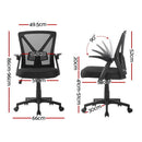 Artiss Mesh Office Chair Mid Back Black-2