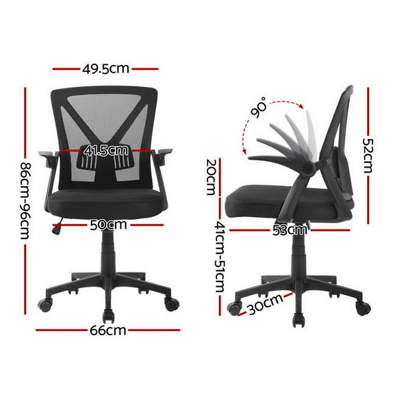 Artiss Mesh Office Chair Mid Back Black