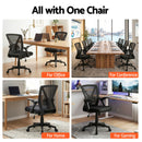 Artiss Mesh Office Chair Mid Back Black-9