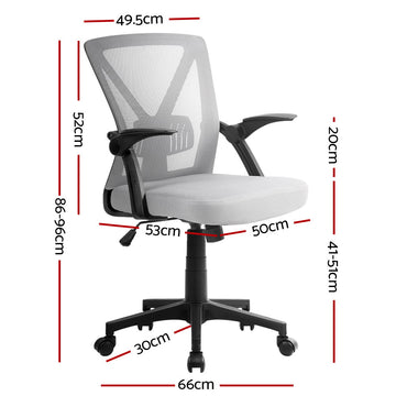 Artiss Mesh Office Chair Mid Back Grey - 0
