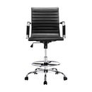 Artiss Office Chair Drafting Stool Leather Chairs Black-3