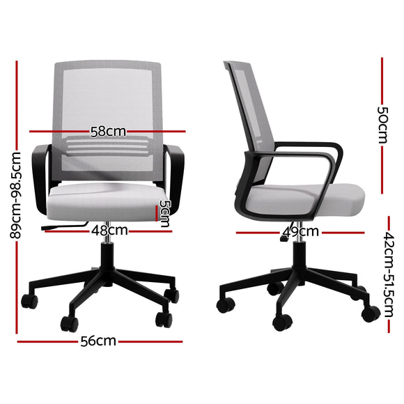 Artiss Mesh Office Chair Mid Back Grey