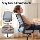 Artiss Mesh Office Chair Mid Back Grey-6