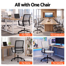 Artiss Mesh Office Chair Mid Back Grey-8