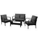 Gardeon Outdoor Sofa Set Lounge Setting Wicker Table and Chairs Garden Patio Furniture-7