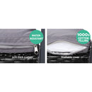 Gardeon 4 PCS Outdoor Sofa Set Rattan Furniture Glass Top Table Chairs Black-6