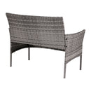 Gardeon 4 Seater Outdoor Sofa Set Wicker Setting Table Chair Furniture Grey-3