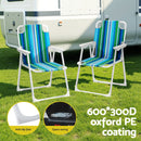 Gardeon Outdoor Chairs Folding Camping Chair Steel Portable Patio Furniture-6