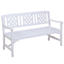 Gardeon Outdoor Garden Bench Wooden Chair 3 Seat Patio Furniture Lounge White-1