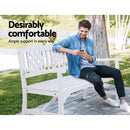 Gardeon Outdoor Garden Bench Wooden Chair 3 Seat Patio Furniture Lounge White-3