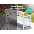 Gardeon Outdoor Garden Bench Wooden Chair 3 Seat Patio Furniture Lounge White-6