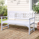 Gardeon Outdoor Garden Bench Wooden Chair 3 Seat Patio Furniture Lounge White-8