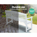 Gardeon 5FT Outdoor Garden Bench Wooden 3 Seat Chair Patio Furniture White-7
