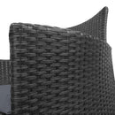 Gardeon 3PC Outdoor Bistro Set Patio Furniture Wicker Setting Chairs Table Cushion Black-9