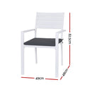 Gardeon 4PC Outdoor Dining Chairs Stackable Aluminum Lounge Chair Patio Furniture-2