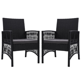 Gardeon 2PC Outdoor Dining Chairs Patio Furniture Wicker Lounge Chair Garden - 0