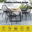 Gardeon 4PC Outdoor Dining Chairs PP Lounge Chair Patio Garden Furniture Black-4