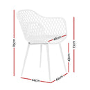 Gardeon 4PC Outdoor Dining Chairs PP Lounge Chair Patio Furniture Garden White-2