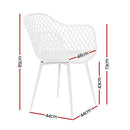 Gardeon 4PC Outdoor Dining Chairs PP Lounge Chair Patio Furniture Garden White-2