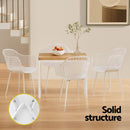 Gardeon 4PC Outdoor Dining Chairs PP Lounge Chair Patio Furniture Garden White-7